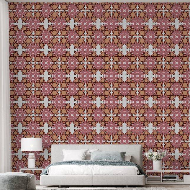 Moderne minimalistische bloemen en bladeren behang (Slaapkamer)