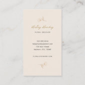 Moderne minimalistische bloemen goud en room visitekaartje (Achterkant)