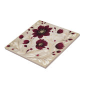 Moderne minimalistische bloemen in de Bourgogne Tegeltje (Zijkant)