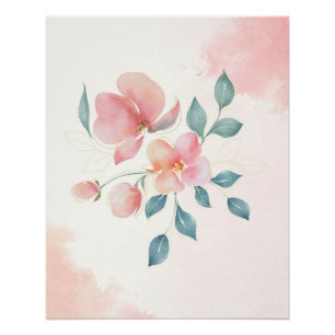 Moderne minimalistische bloemen perfect poster