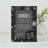 Moderne minimalistische bloemenblauw & Paarse patr Kaart (Staand voorkant)