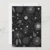 Moderne minimalistische bloemenblauw & Paarse patr Kaart (Achterkant)