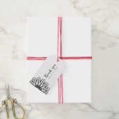 Moderne minimalistische bloemendank u geschenk lab cadeaulabel (Met Touw)