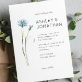 Moderne minimalistische bloemendetail bruiloft kaart