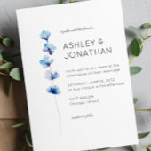 Moderne minimalistische bloemendetail bruiloft kaart