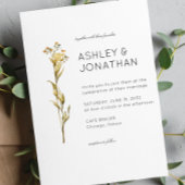 Moderne minimalistische bloemendetail bruiloft kaart