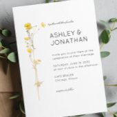 Moderne minimalistische bloemendetail bruiloft kaart