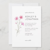 Moderne minimalistische bloemendetail bruiloft kaart (Voorkant)