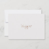 Moderne minimalistische bloemenkalligrafie bruilof RSVP kaartje (Achterkant)