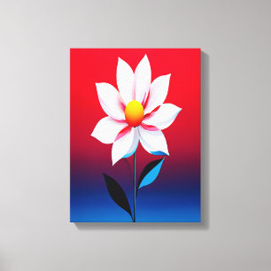Moderne minimalistische bloemenkunst canvas afdruk