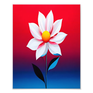 Moderne minimalistische bloemenkunst foto afdruk