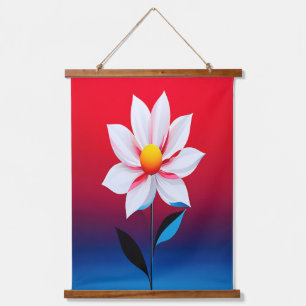 Moderne minimalistische bloemenkunst hangend wandkleed