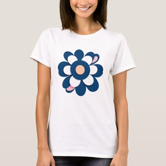 Moderne minimalistische bloemenkunst t-shirt (Voorkant)