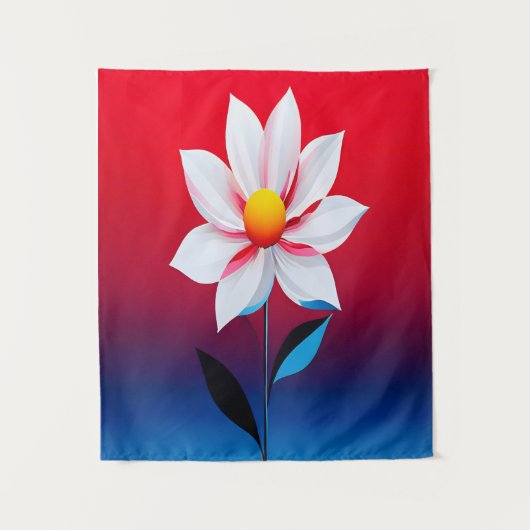 Moderne minimalistische bloemenkunst wandkleed (Voorkant)