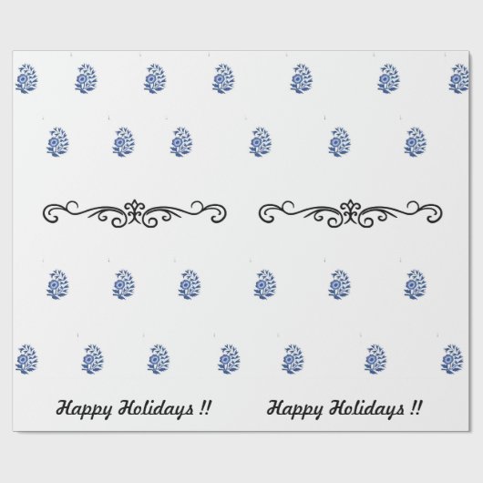 Moderne minimalistische bloemenprint cadeaupapier (Vlak)