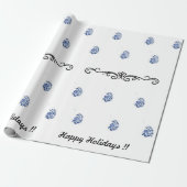 Moderne minimalistische bloemenprint cadeaupapier (Uitgerold)