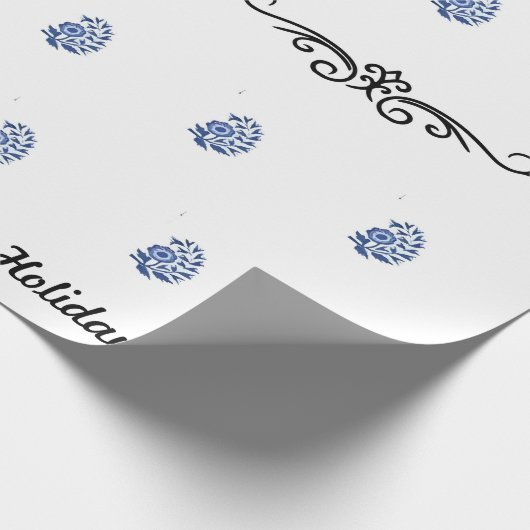 Moderne minimalistische bloemenprint cadeaupapier (Hoek)