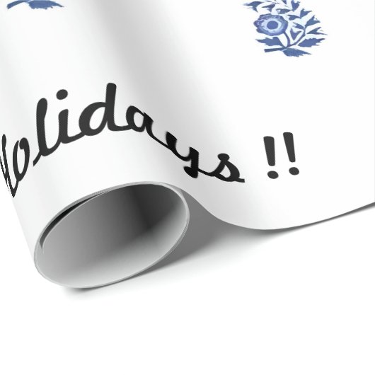 Moderne minimalistische bloemenprint cadeaupapier (Rol Hoek)