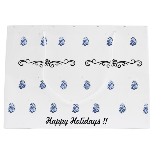 Moderne minimalistische bloemenprint groot cadeauzakje (Voorkant)