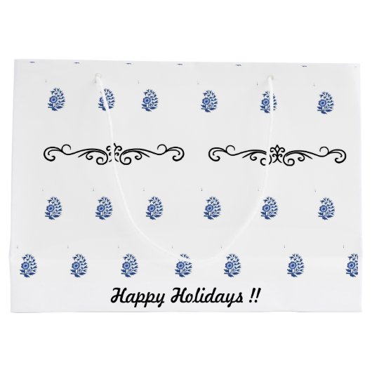 Moderne minimalistische bloemenprint groot cadeauzakje (Achterkant)