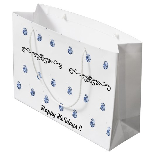 Moderne minimalistische bloemenprint groot cadeauzakje (Achterkant Gekanteld)