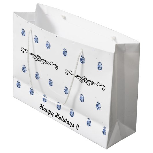 Moderne minimalistische bloemenprint groot cadeauzakje (Voorkant Gekanteld)