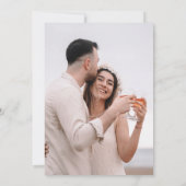 Moderne minimalistische bloemenroze bruiloft kaart (Achterkant)