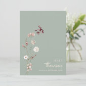 Moderne minimalistische bloemenzwangerschap aankon aankondiging (Staand voorkant)