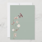 Moderne minimalistische bloemenzwangerschap aankon aankondiging (Achterkant)