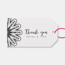 Moderne minimalistische bloemige bedankkaartjes cadeaulabel