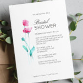 Moderne Minimalistische Bloemige Detail Bruids Bru Kaart