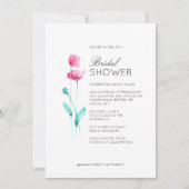 Moderne Minimalistische Bloemige Detail Bruids Bru Kaart (Voorkant)