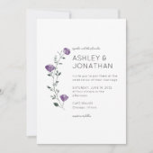 Moderne Minimalistische Bloemige Trouwdetails Kaart (Voorkant)