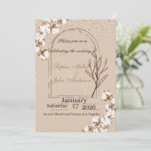 Moderne minimalistische bloemige trouwkaart kaart (Staand voorkant)