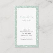 Moderne minimalistische bloemist bloemenmotief gro visitekaartje (Achterkant)