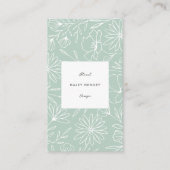 Moderne minimalistische bloemist bloemenmotief gro visitekaartje (Voorkant)