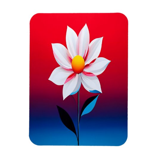 Moderne Minimalistische Bloemkunst Magneet (Verticaal)