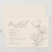 Moderne minimalistische bloemlicht beige bruids br kaart (Voorkant / Achterkant)