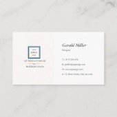 Moderne minimalistische Blue Border Corporate Logo Visitekaartje (Achterkant)
