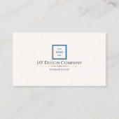 Moderne minimalistische Blue Border Corporate Logo Visitekaartje (Voorkant)