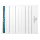 Moderne minimalistische Blue Border Logo Business Notitieblok (Voorkant)