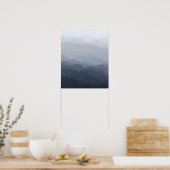 Moderne minimalistische Blue Mountains Abstract Poster (Keuken)