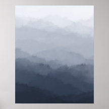 Moderne minimalistische Blue Mountains Abstract