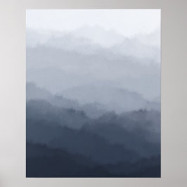 Moderne minimalistische Blue Mountains Abstract Poster