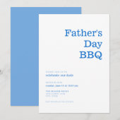 Moderne minimalistische Blue Vaderdag BBQ uitnodig Kaart (Voorkant / Achterkant)