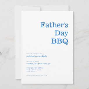Moderne minimalistische Blue Vaderdag BBQ uitnodig Kaart