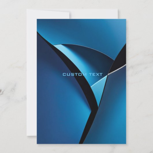 Moderne minimalistische Blue Wave bruiloft uitnodi Kaart (Achterkant)