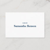 Moderne minimalistische Blue & White Loyalty Kaart Visitekaartje (Achterkant)