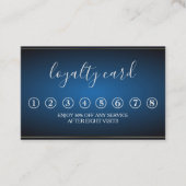 Moderne minimalistische Blue & White Loyalty Kaart Visitekaartje (Voorkant)