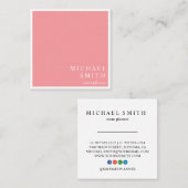 Moderne minimalistische Blush Event Planner Vierkante Visitekaartje (Voorkant / Achterkant)